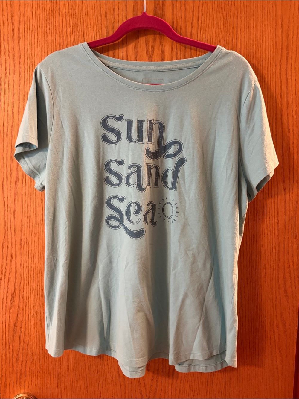 Women's Light Blue 'Sun Sand Sea' Graphic Tee